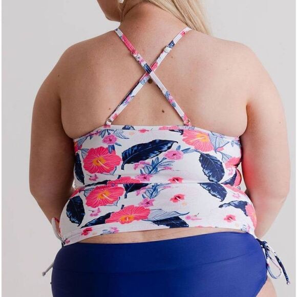 NWT Set Women's Tankini Floral Top & Midrise Brief Bikini Bottom Swimsuit - Picture 6 of 11